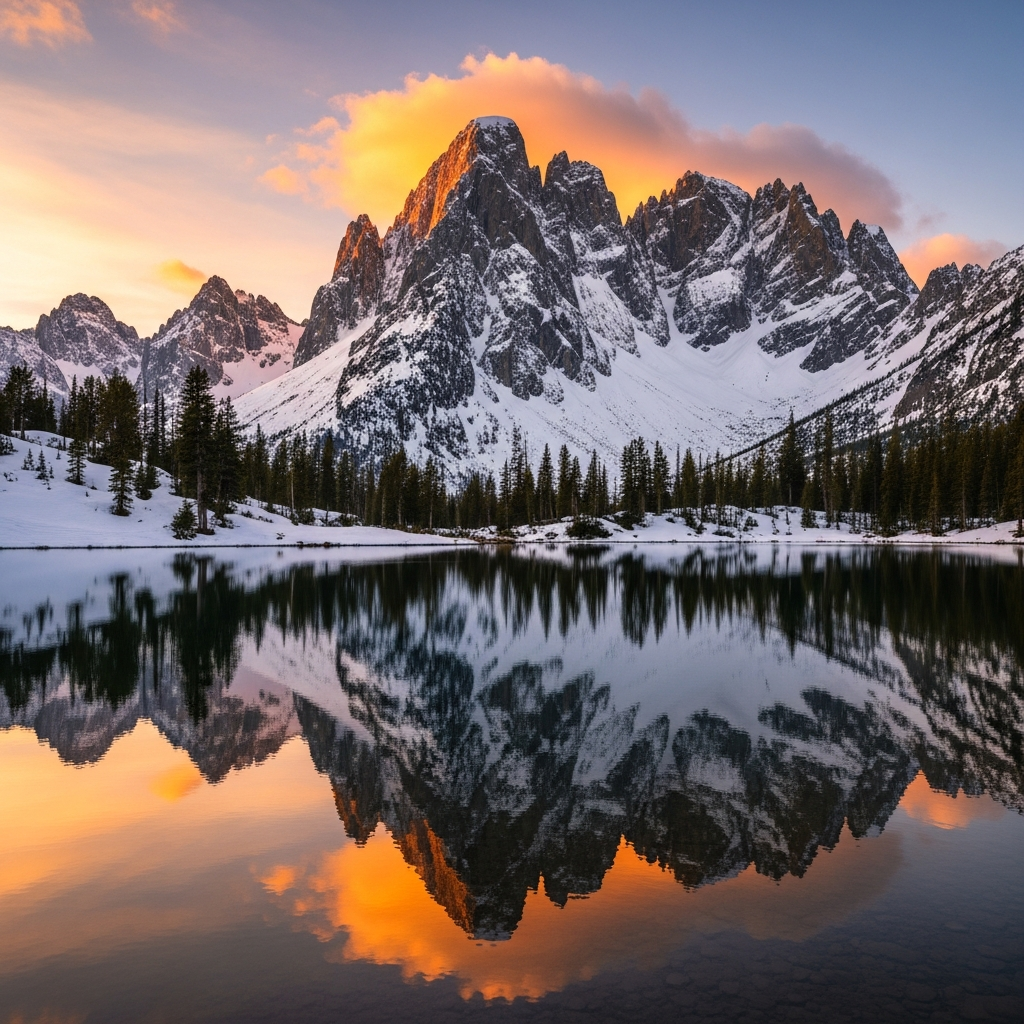 AI image generator online free - photorealistic mountain landscape