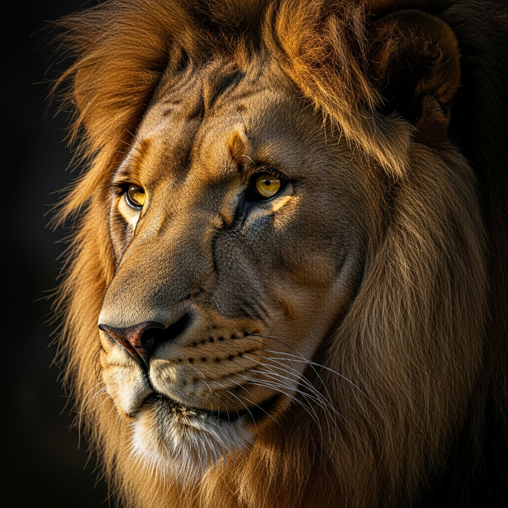 AI art generator - hyperrealistic lion portrait